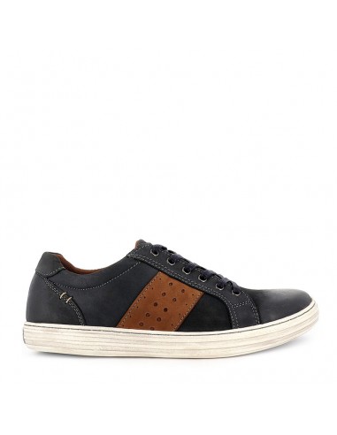 LENNOX - NAVY/TAN LEATHER