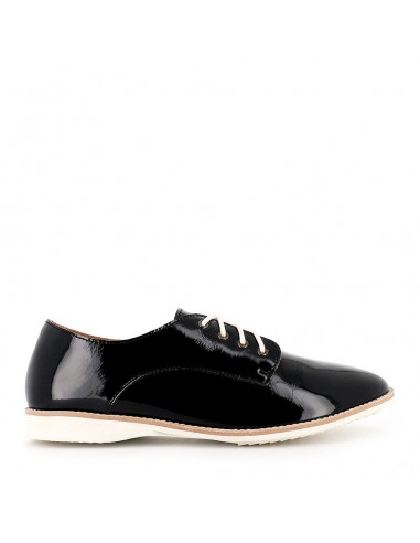 DERBY UNLINED - BLACK PATENT CRINKLE