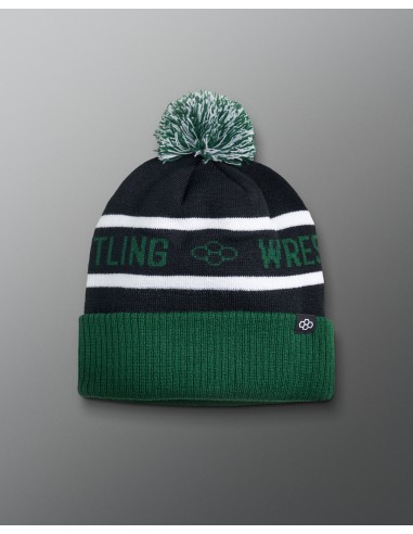 Wrestling Fold Over Beanie - Black/Green/White