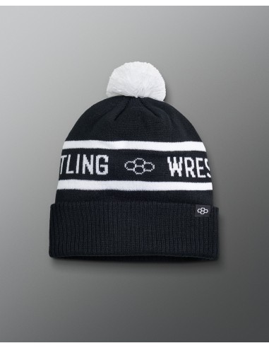 Wrestling Fold Over Beanie - Black/White