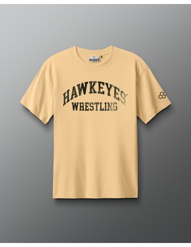 Hawkeyes Wrestling Vintage Arch Heavyweight T-Shirt