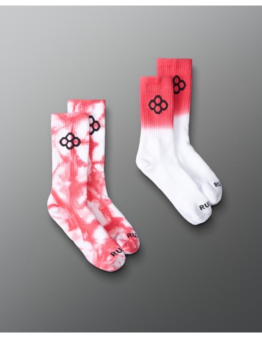 Chaussettes essentielles Tie Dye rouges RUDIS (2 paires)